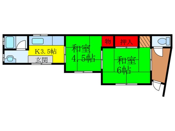 川西市下加茂貸家の物件間取画像